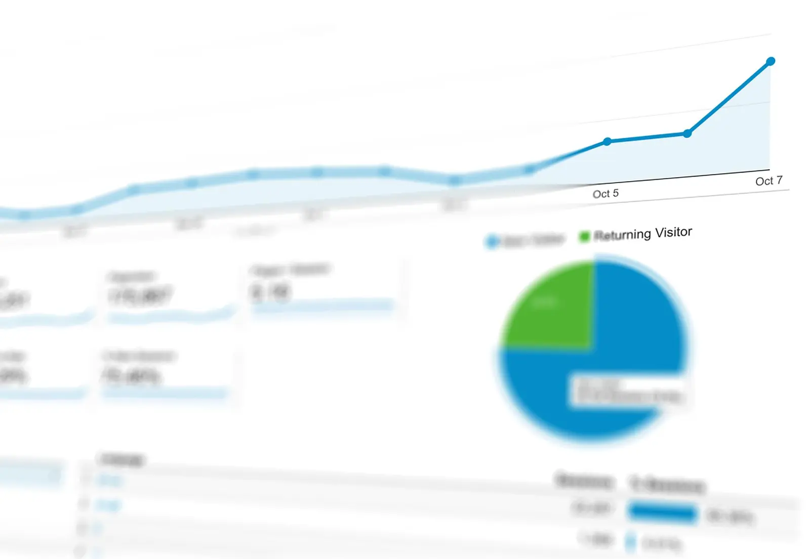 Website traffic chart trending upward