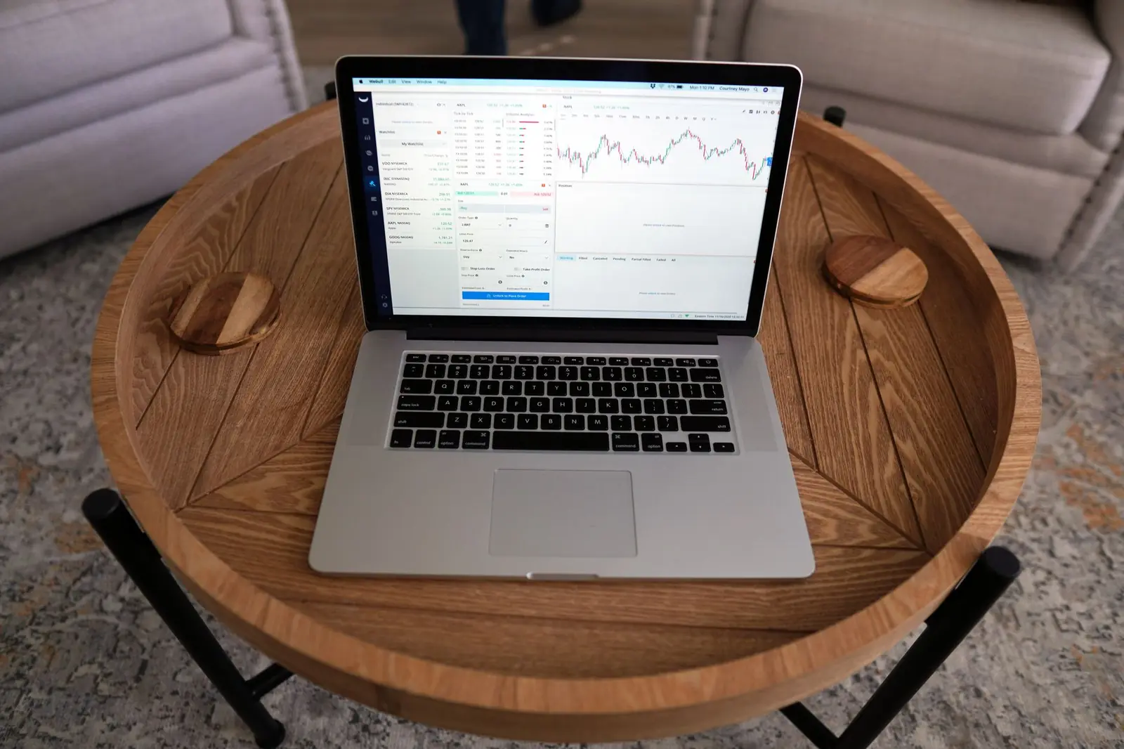 Laptop showing ad campaign performance charts